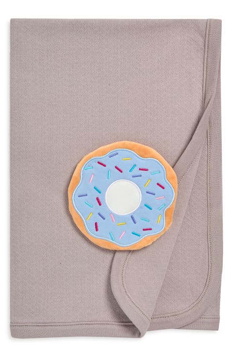 Pointelle Organic Cotton Blanket & Donut Sensory Toy Set