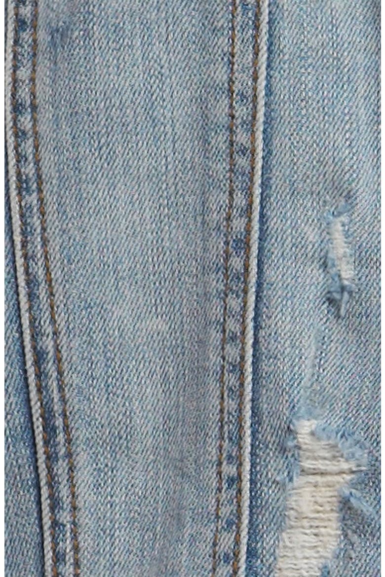 Distressed Denim Boyfriend Jacket, Alternate, color, MYSTIC- BLUE