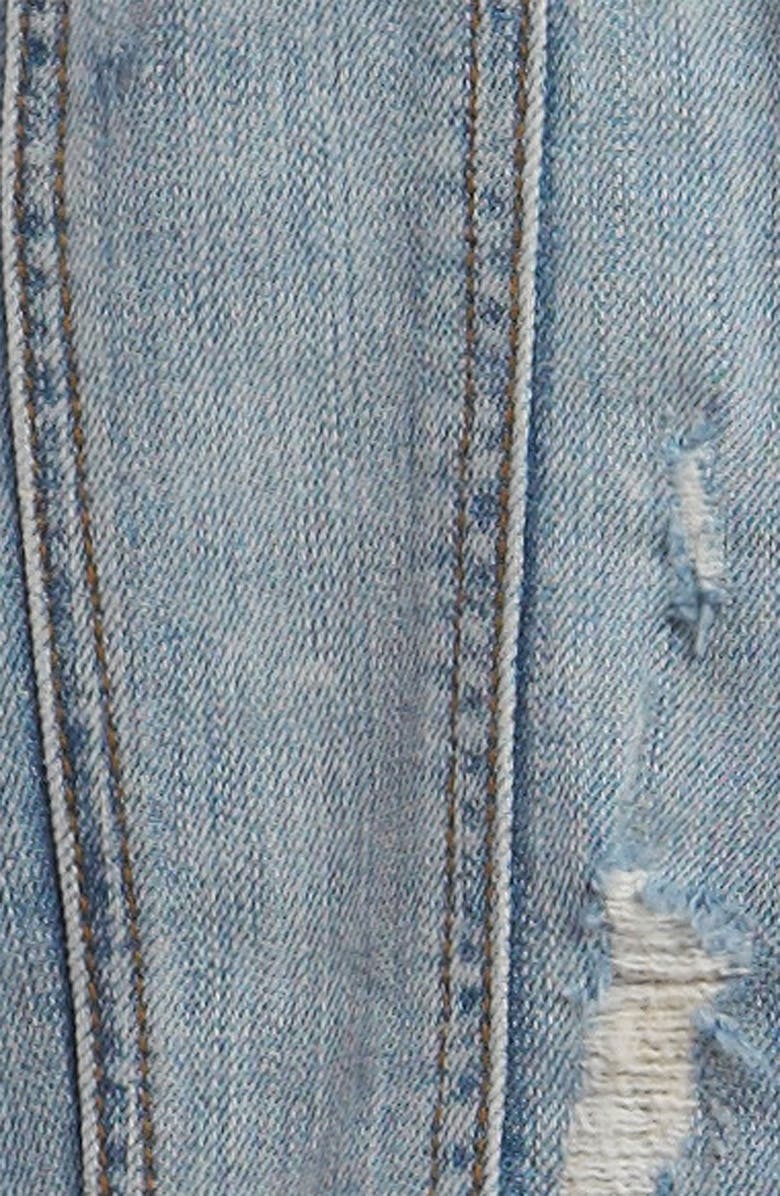 Leith Distressed Denim Boyfriend Jacket, Alternate, color,