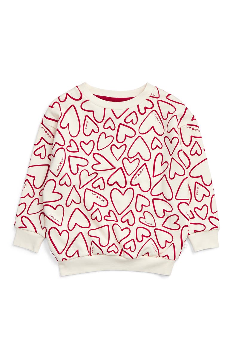 MORI Hearts Oversized Sweatshirt, Main, color, Cream & Red