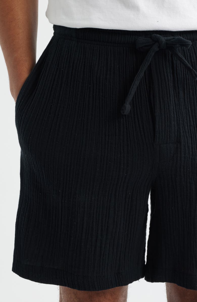 Majestic International Seaside Cotton Crepe Lounge Shorts, Alternate, color, Black