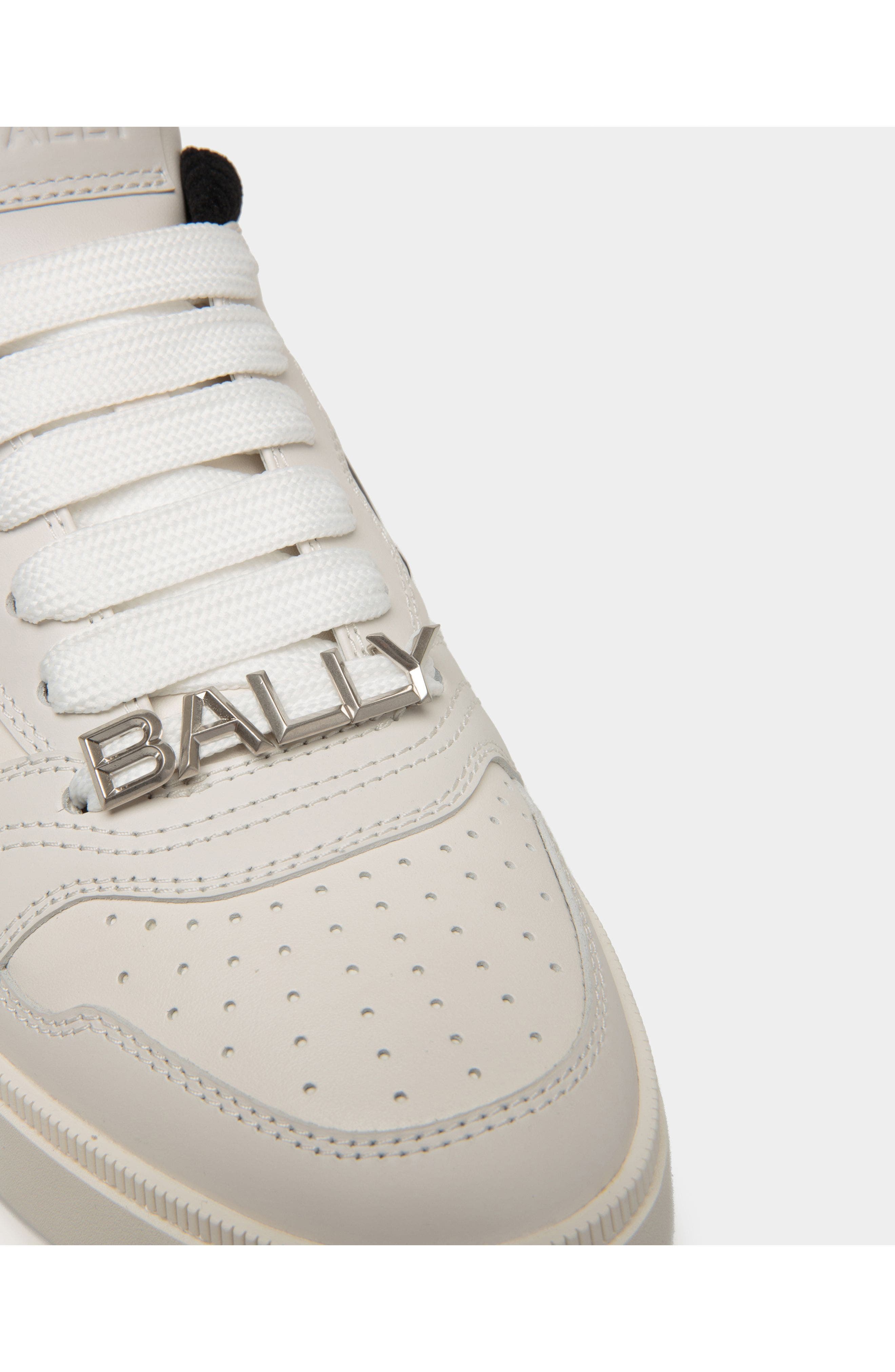 Bally Plain Calf Leather Raise Sneaker, Alternate, color, White