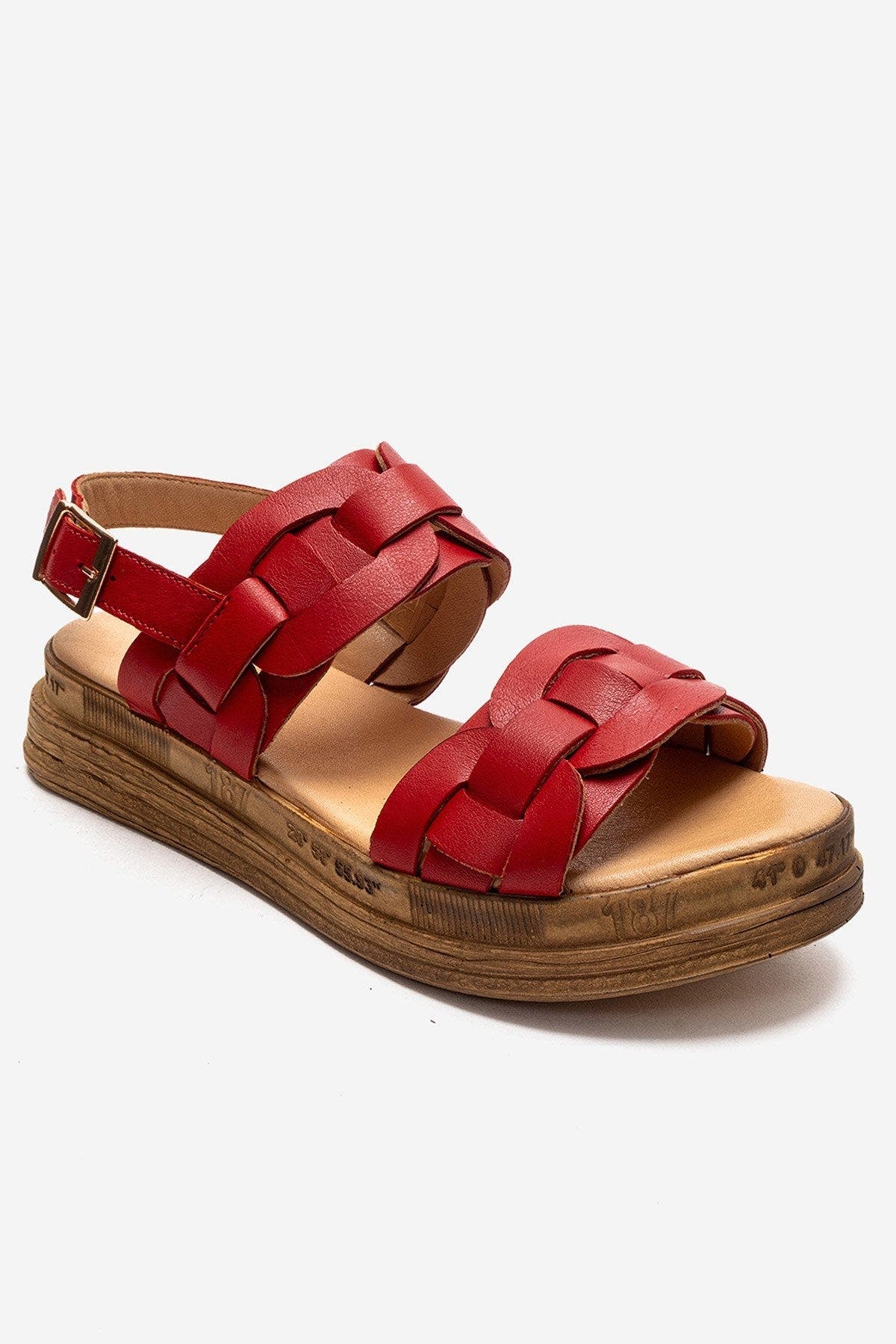 Elvoro Leather Sandal, Alternate, color, Red