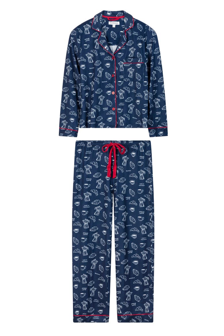 Bonjour Babe Pajamas, Alternate, color, DEEP NAVY