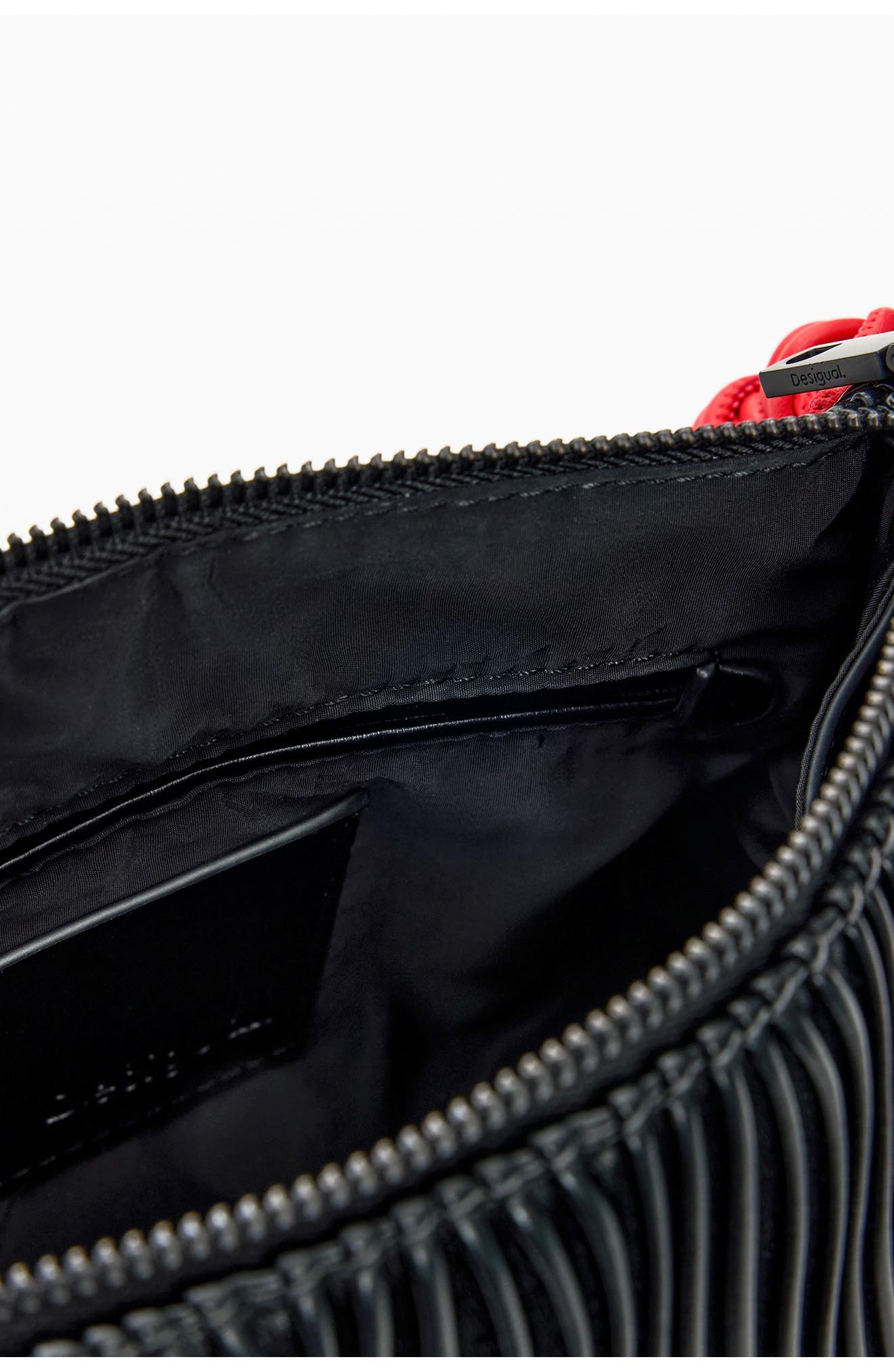 Desigual Faux Leather Crossbody Bag, Alternate, color, Black