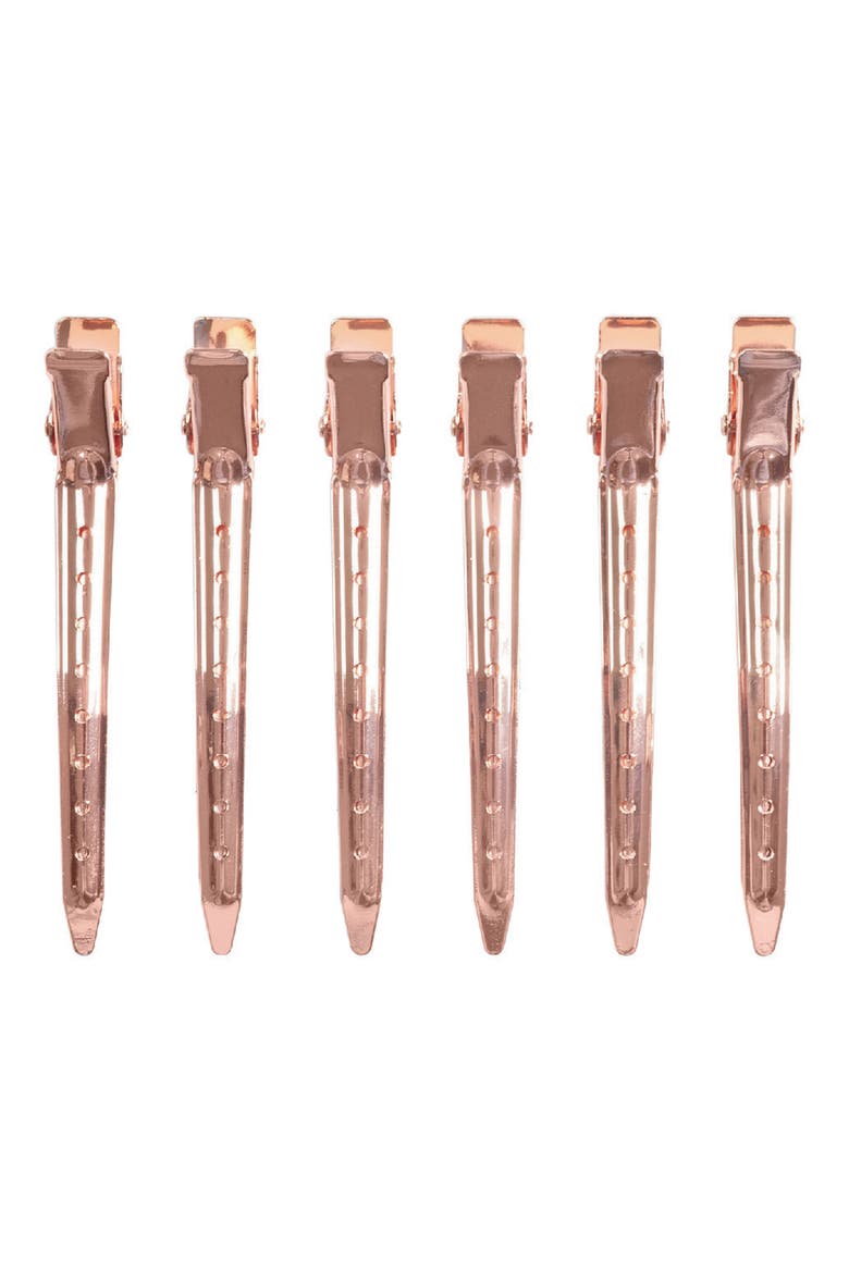 6-Pack Professional Styling Clips, Main, color, ROSE GOLD