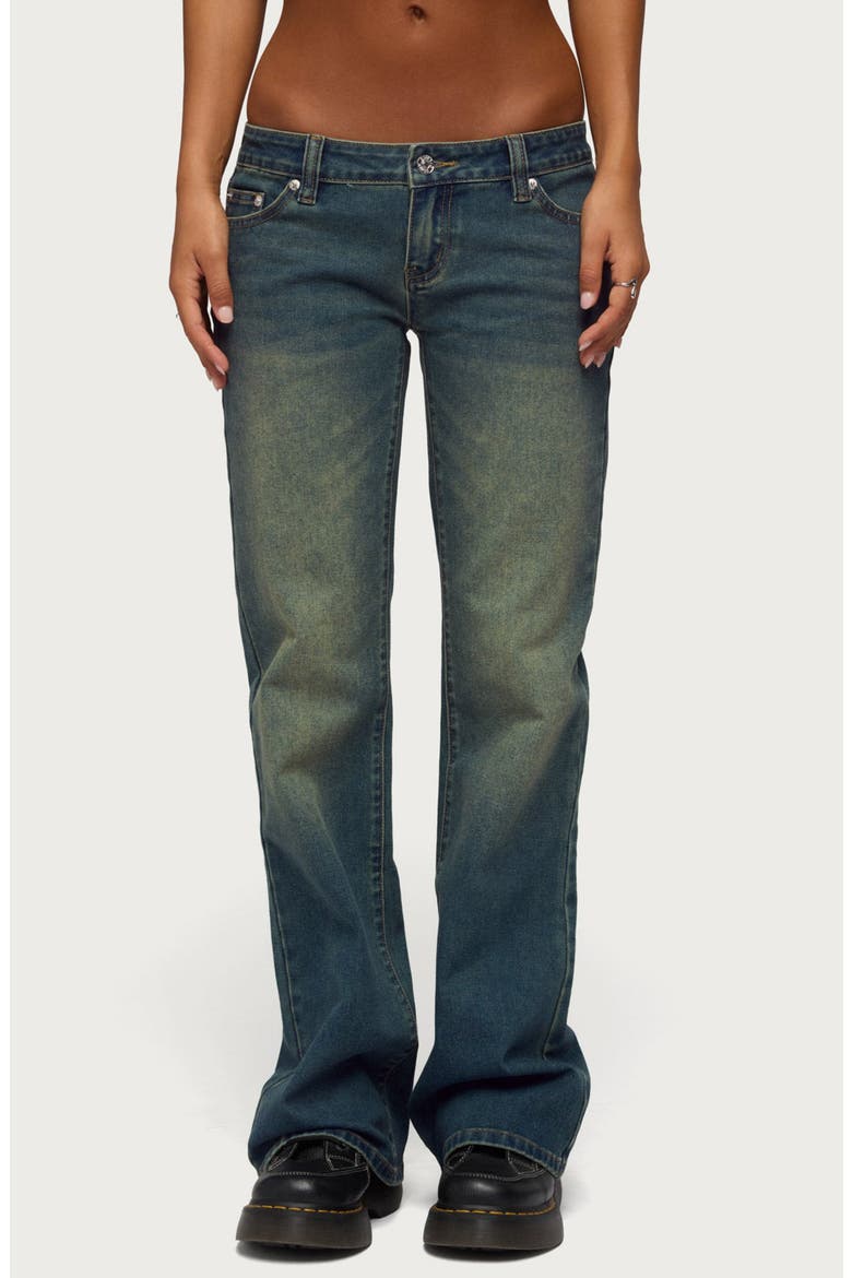Moonie Low Rise Bootcut Jeans, Main, color, BLUE-WASHED