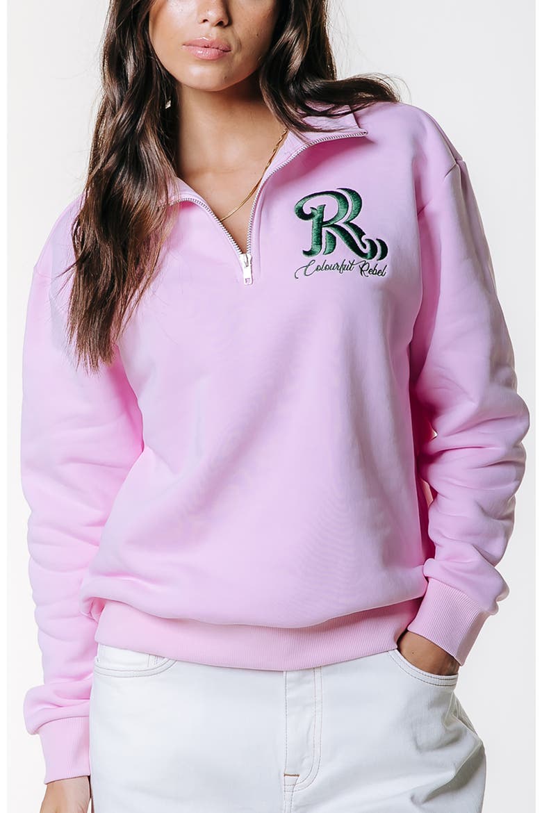 Logo Embro Zip Sweat, Main, color, Pink
