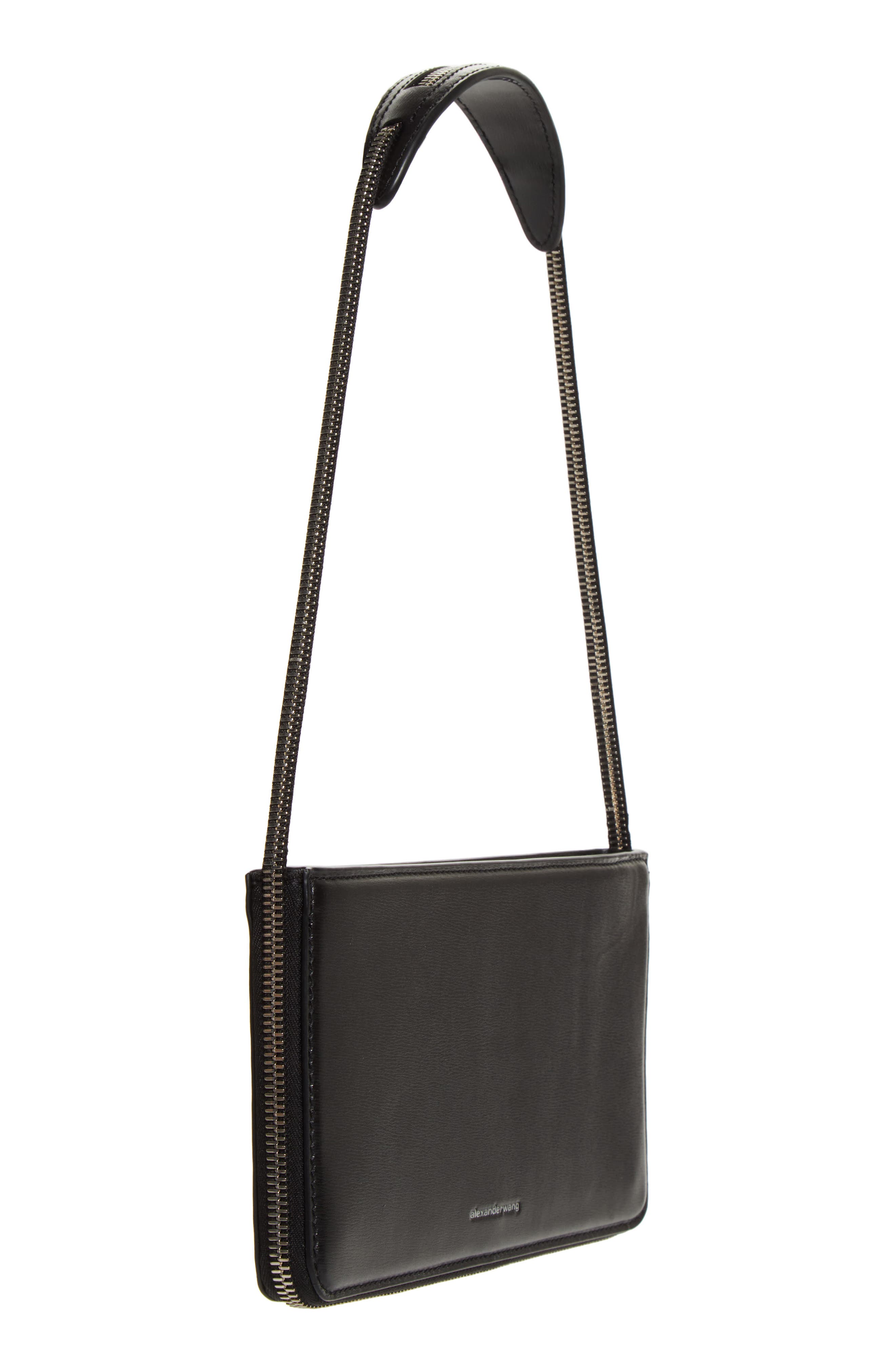 Alexander Wang Siren Pochette Leather Shoulder Bag, Alternate, color, Black