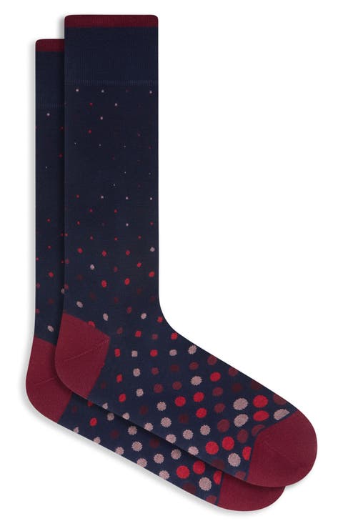 Gradient Dot Mercerized Cotton Blend Dress Socks
