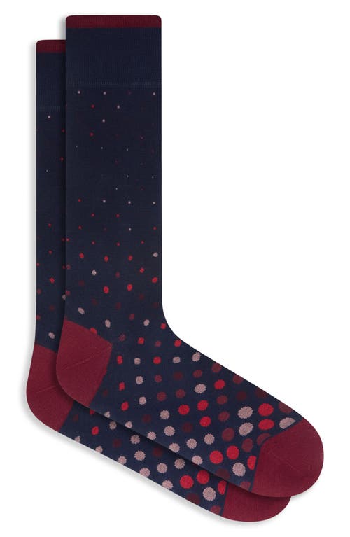 Bugatchi Gradient Dot Mercerized Cotton Blend Dress Socks In Blue