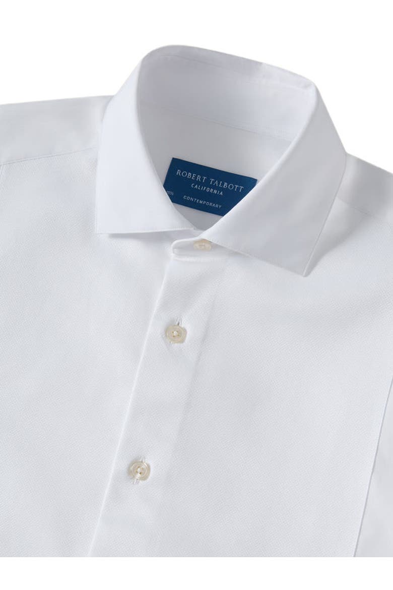 Reynolds Pique Bib Formal Shirt in Contemporary Fit, Alternate, color, White