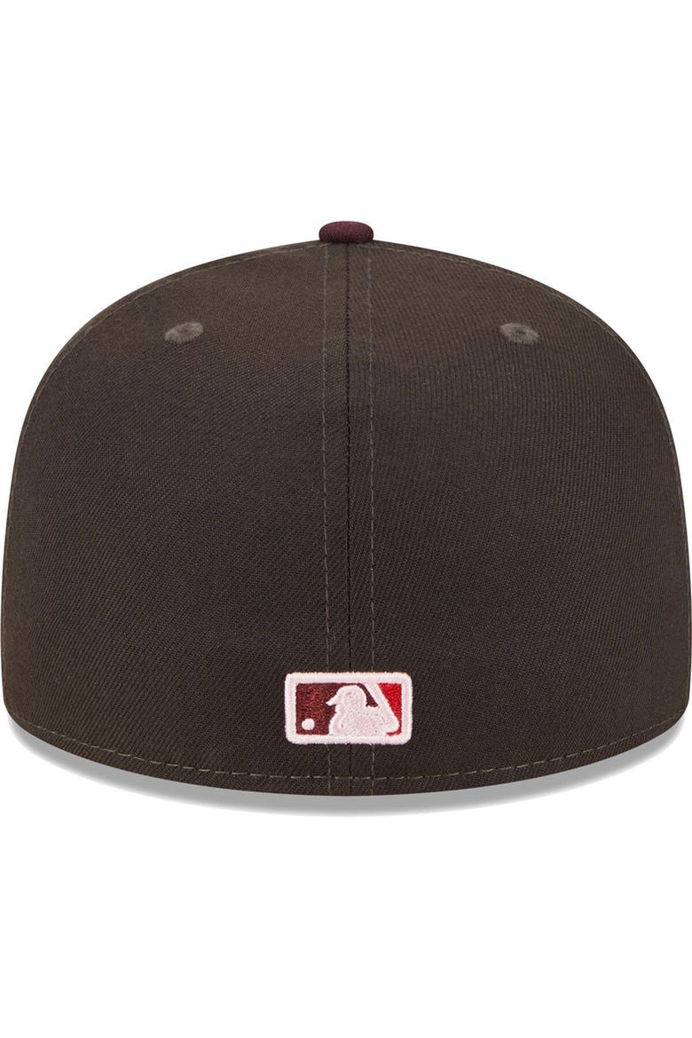 Men's New Era Brown/Maroon Los Angeles Dodgers Chocolate Strawberry 59FIFTY Fitted Hat, Alternate, color, Brown