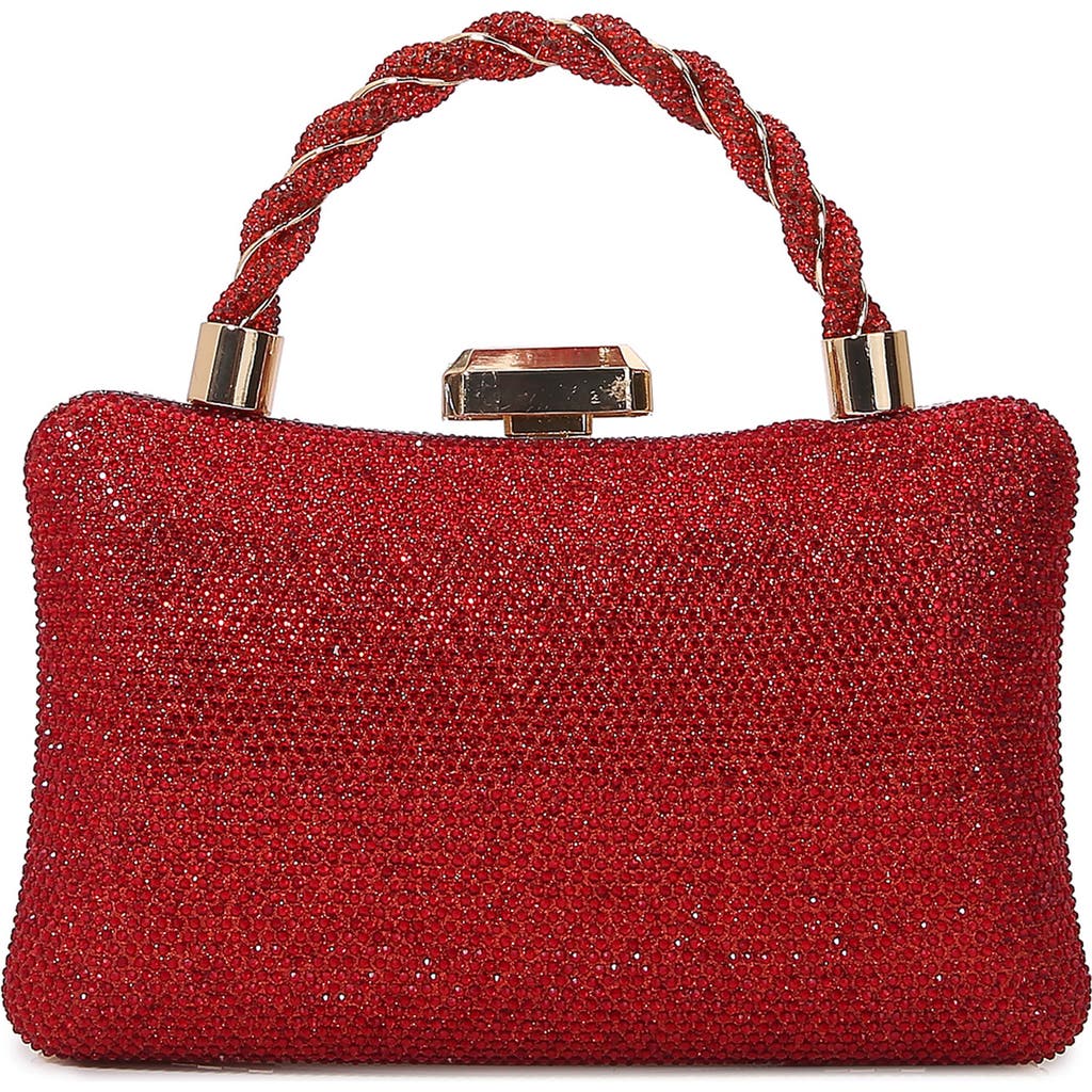 Berness Rhinestone Clutch In Red