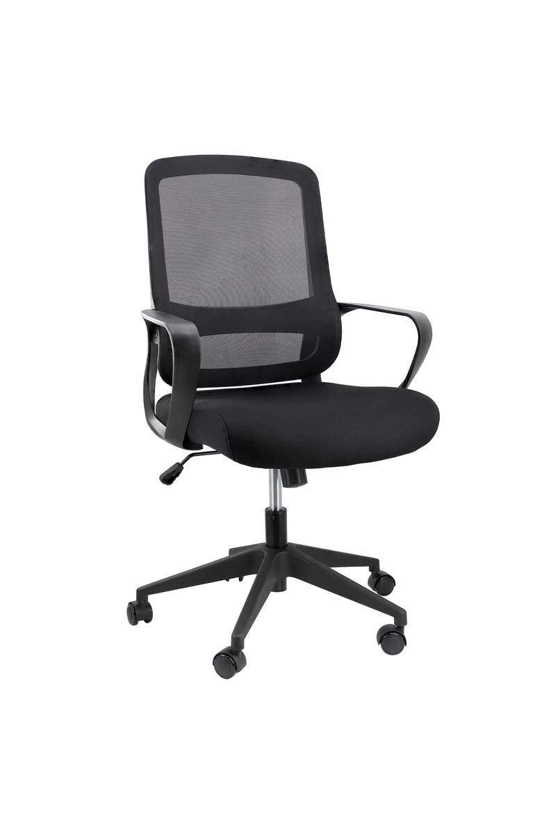 Elama Mid Back Adjustable Office Chair, Main, color, Black