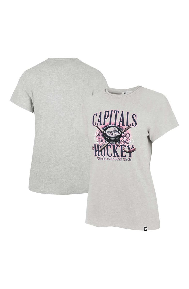 '47 Women's '47 Gray Washington Capitals Cherry Blossom Frankie T-Shirt, Main, color, 