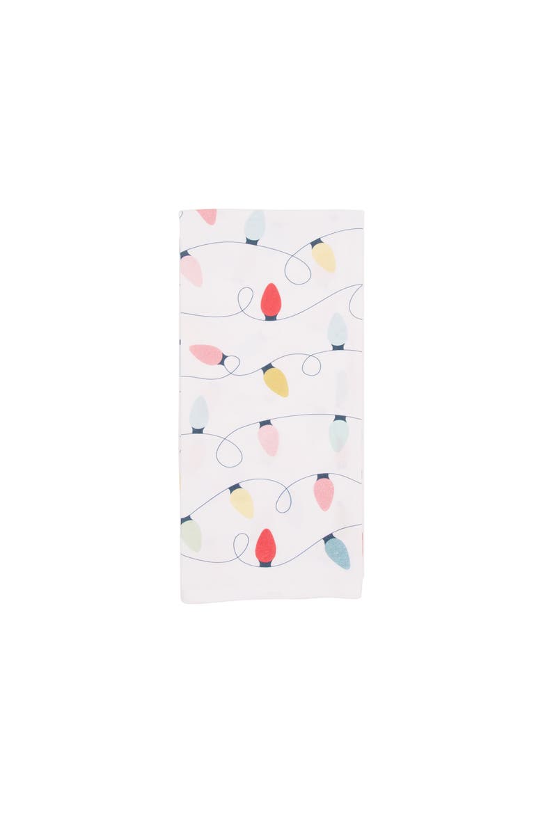 Boho Christmas Tree Lights Towel, Alternate, color, Red