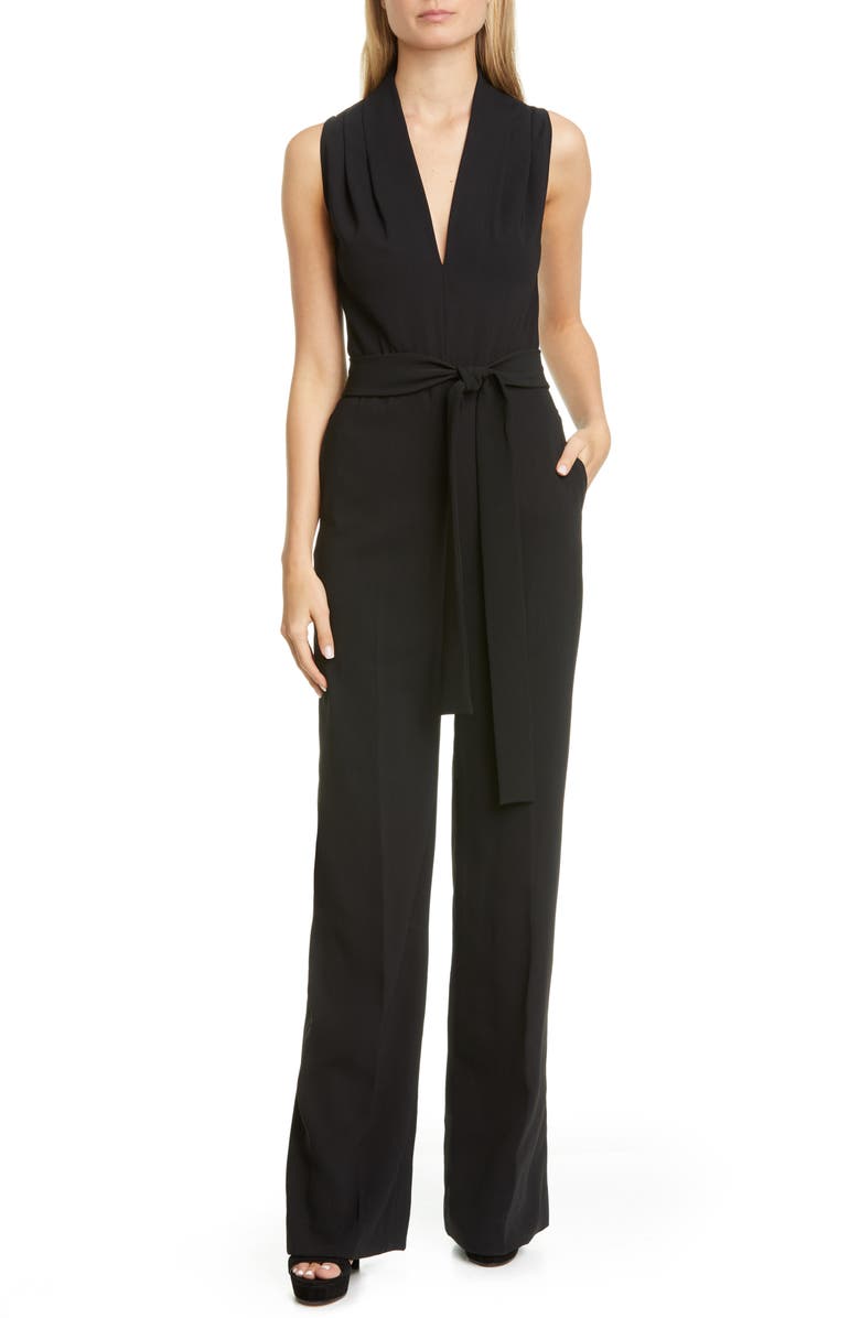 Lela Rose Belted Wide Leg Jumpsuit, Main, color, 