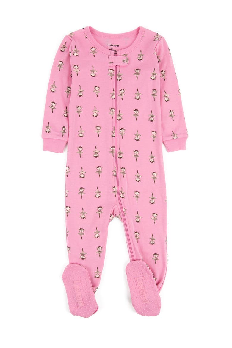 Ballerina Cotton Footie Pajama, Main, color, MULTI