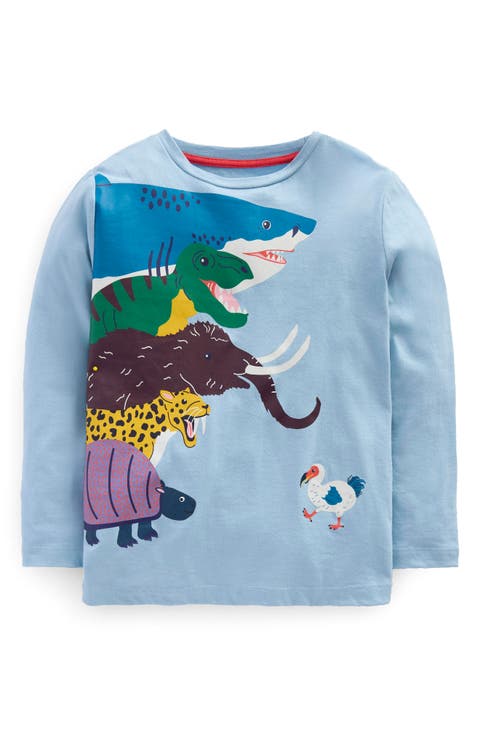 Kids' Prehistoric Pals Long Sleeve Cotton Graphic T-Shirt (Toddler, Little Kid & Big Kid)