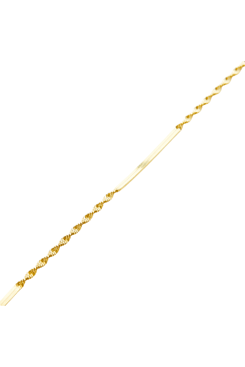 Semi Singapore Sterling Silver Bracelet, Main, color, Gold