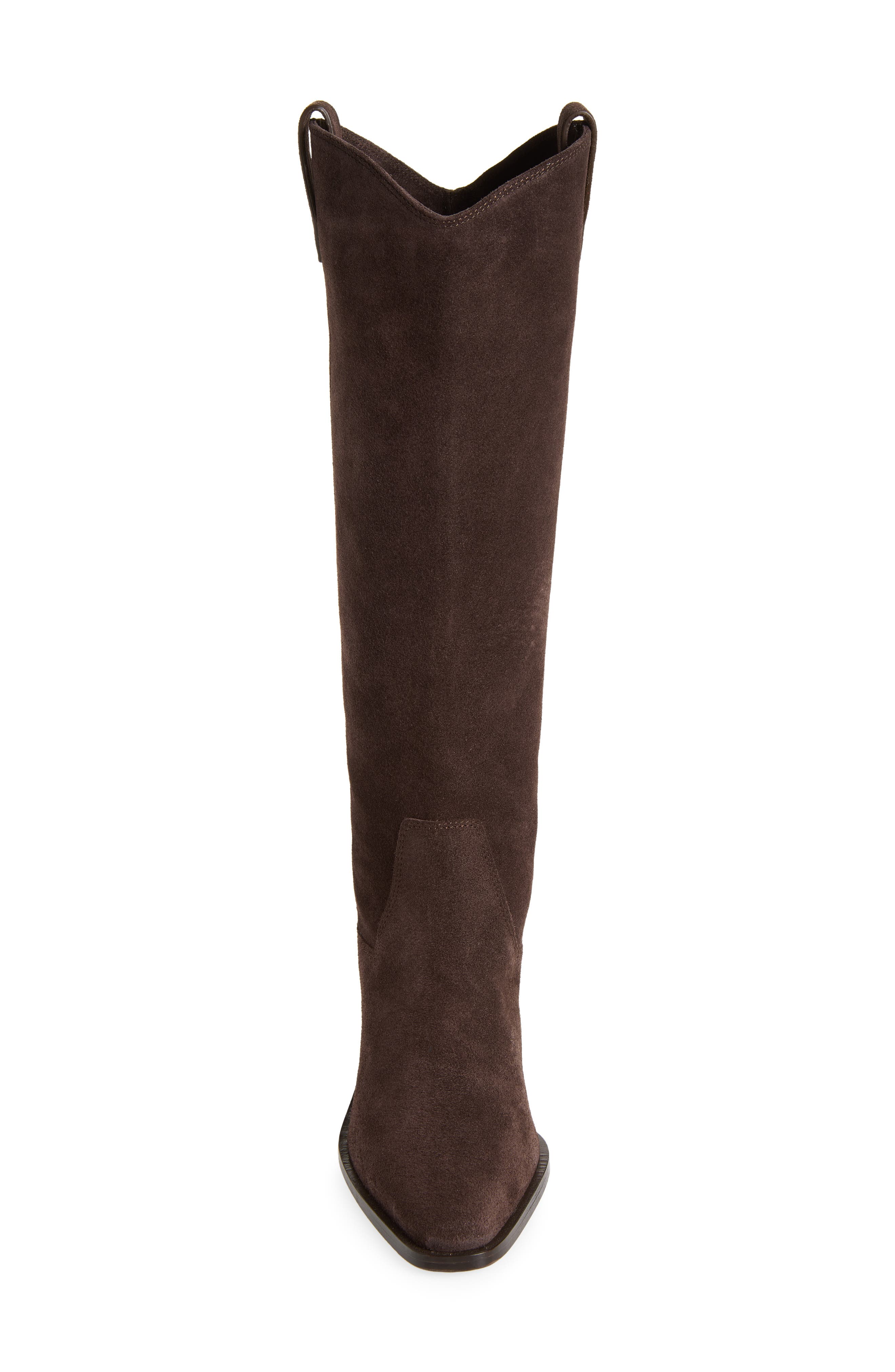 Naomi Over the Knee Western Boot, Alternate, color, DARK CHOCOLATE SUEDE