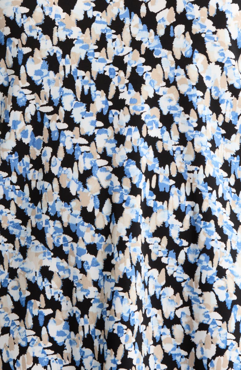 AK ANNE KLEIN Print Cap Sleeve Top, Alternate, color, Blue Yonder Mlt