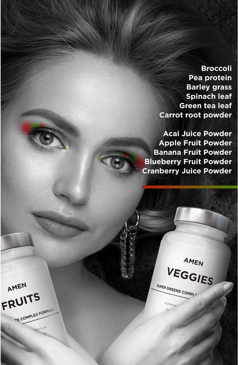 Codeage Amen Fruits + Veggies Vitamins Bundle, Alternate, color, White
