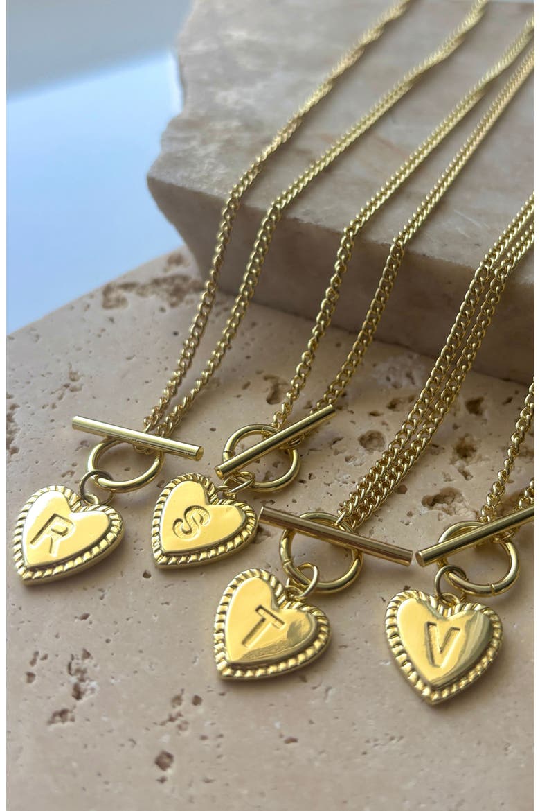 Initial Heart Toggle Necklace, Alternate, color, GOLD-R
