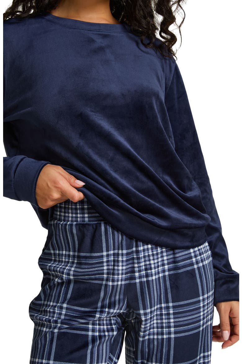 Velvet Long-Sleeve Pyjama Set, Alternate, color, Blue