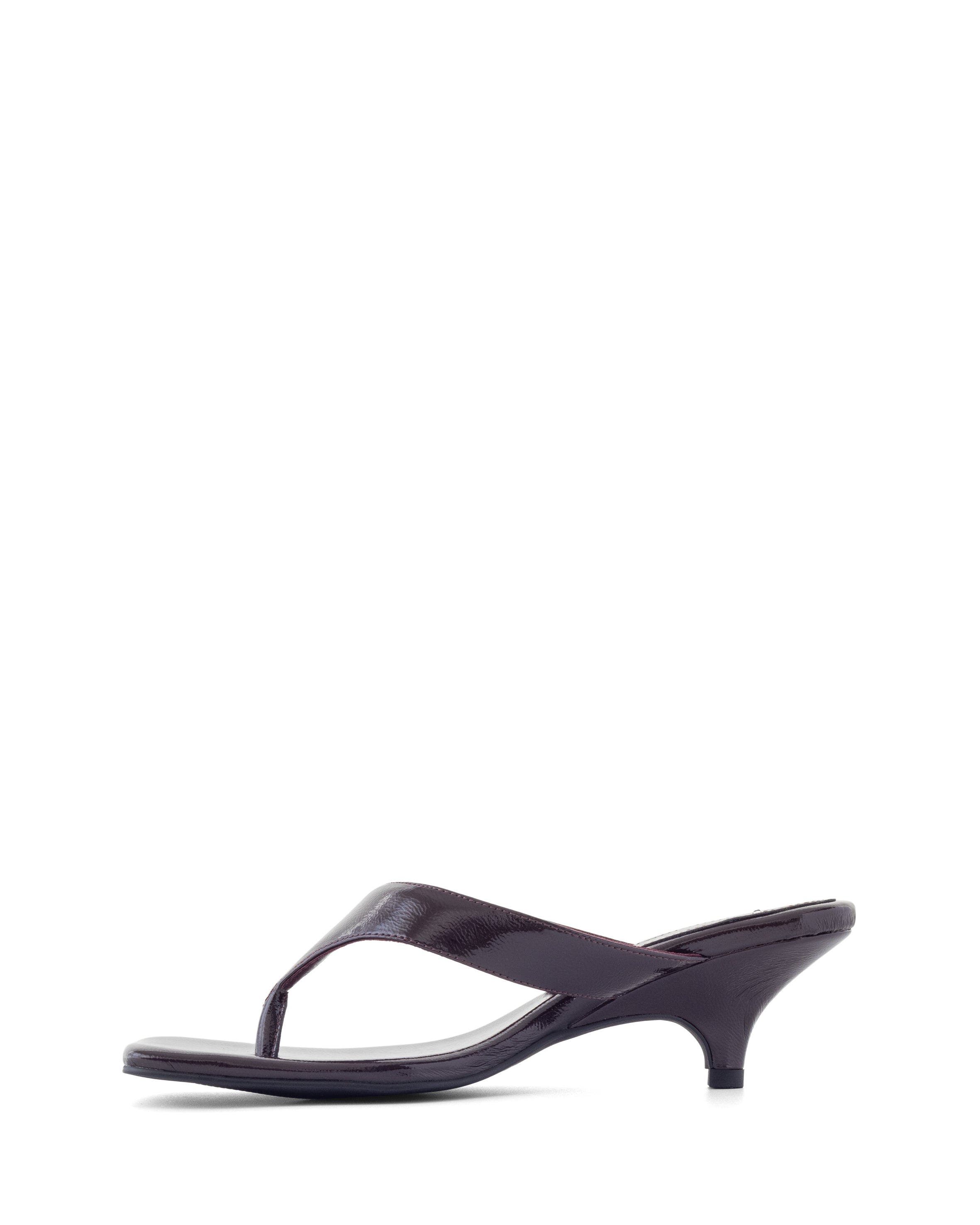 North Square Toe Thong Heel, Alternate, color, Port Crinkled Patent Pu