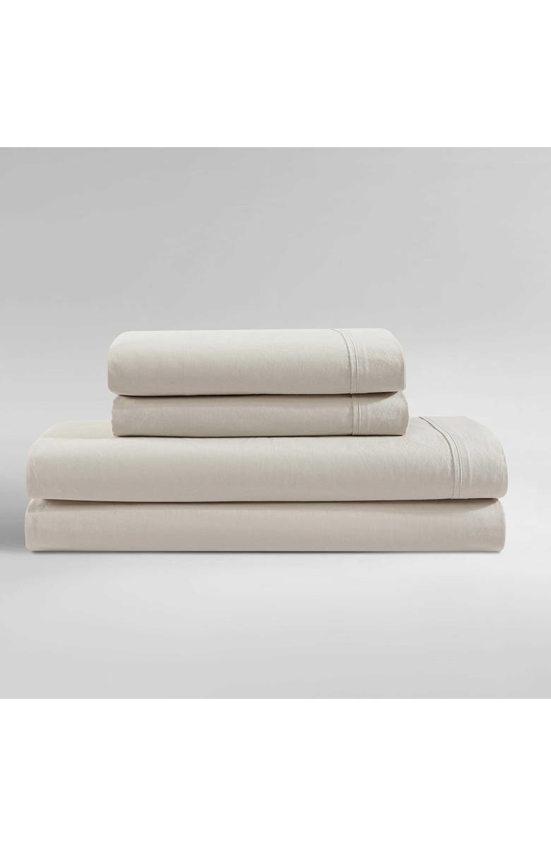 Calvin Klein Home 200 Thread Count Percale Twin Sheet Set, Alternate, color, Beige