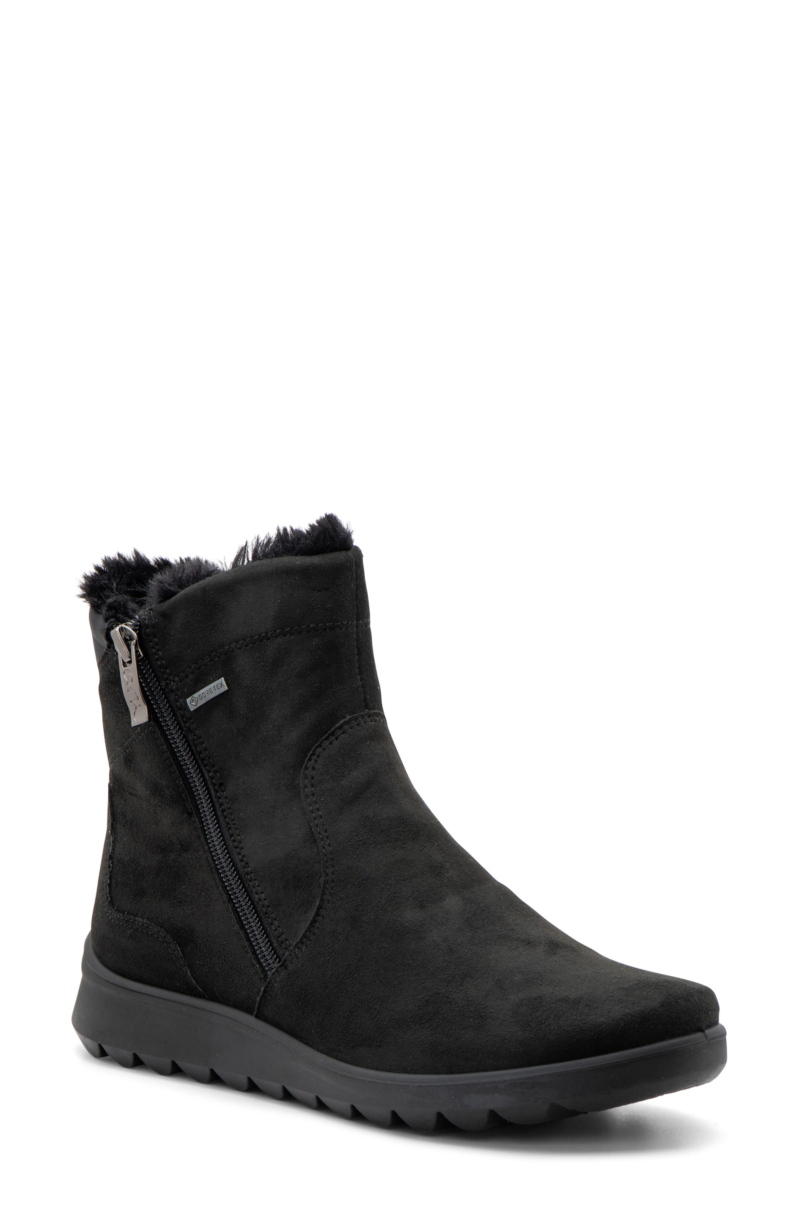 ara Tracy Faux Fur Lined Waterproof Bootie, Main, color, 