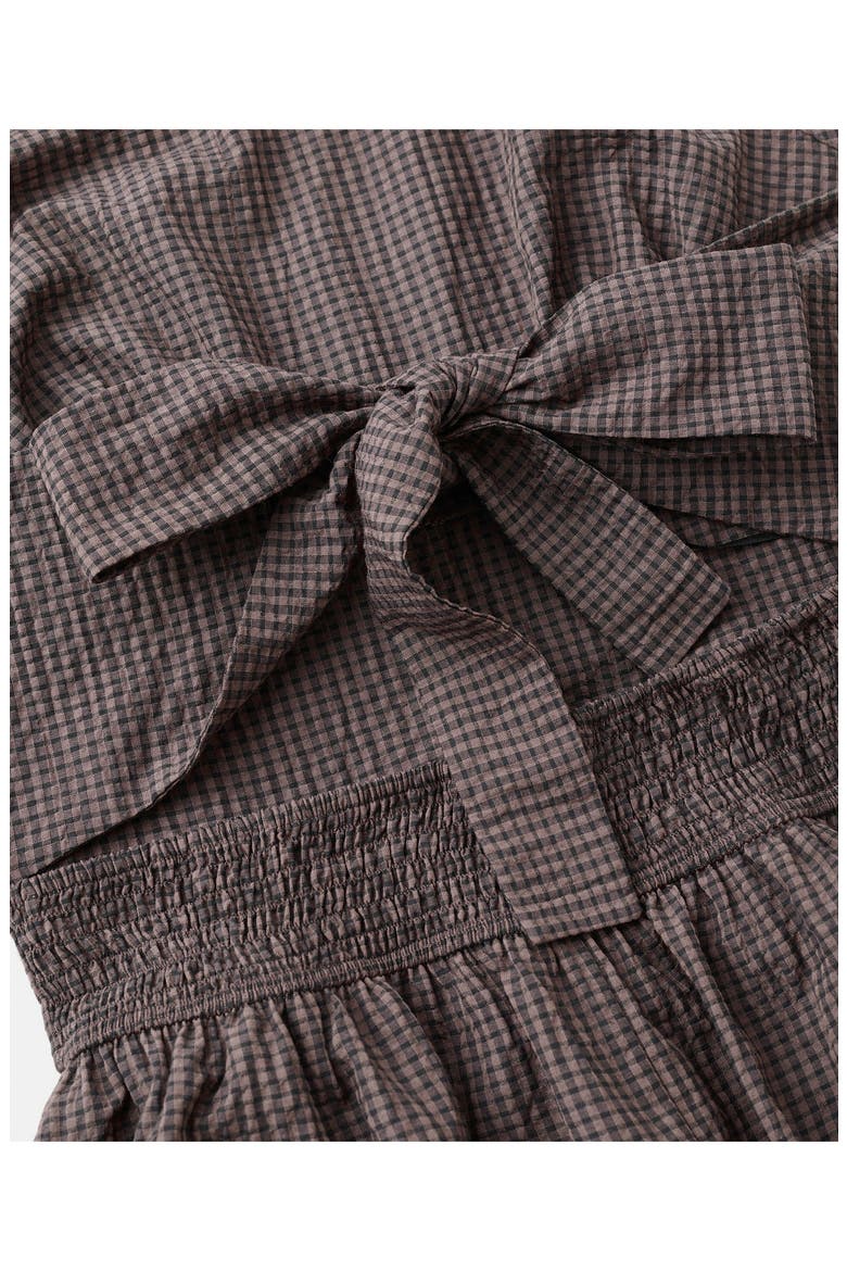 Gingham Halter Dress, Alternate, color, BROWN