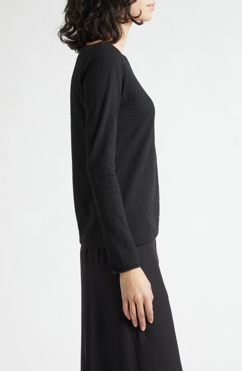 Emporio Armani Boat Neck Top, Alternate, color, Solid Black