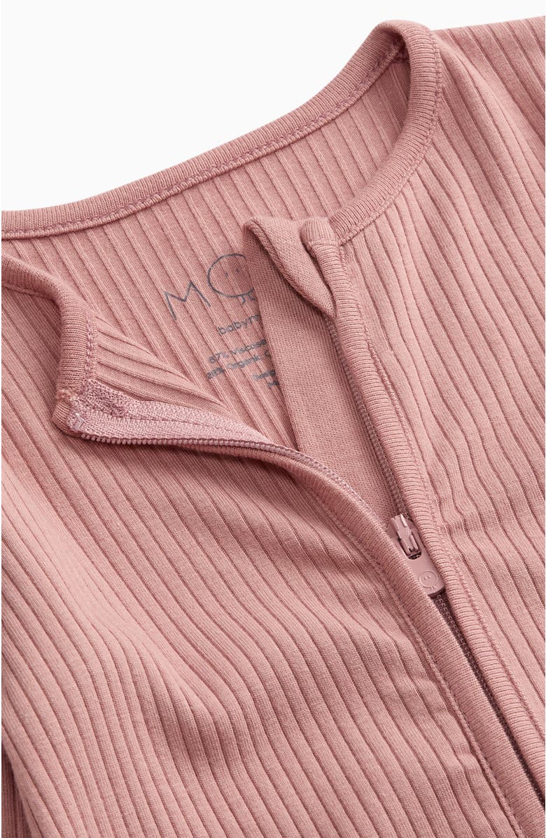 MORI Ribbed Two Way Zip-Up Sleepsuit, Alternate, color, Rose