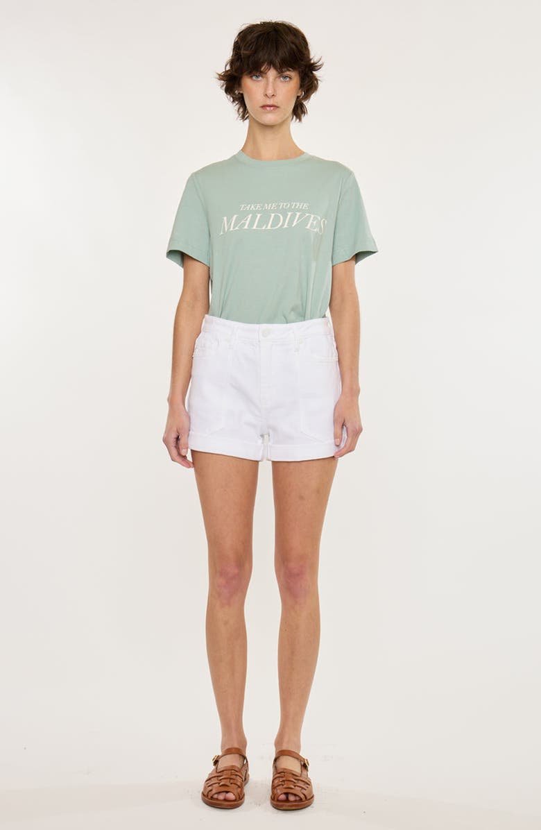 KanCan Clara High Rise Mom Shorts, Main, color, White