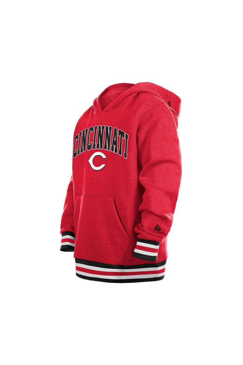 Youth New Era Red Cincinnati Reds Knit Trim Pullover Hoodie, Alternate, color, Red
