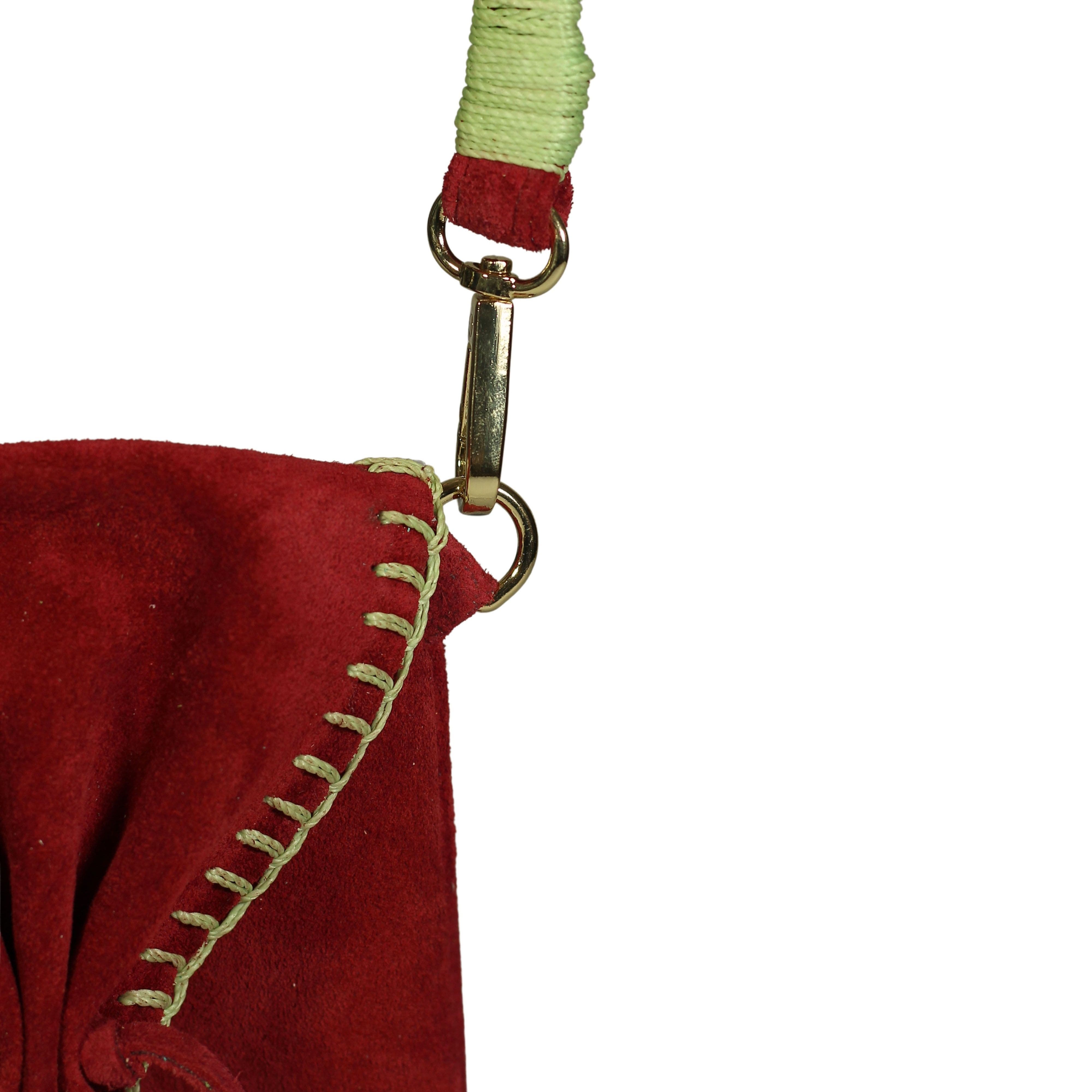 Cell Phone Butterfly Suede Leather Bag, Alternate, color, Malbec
