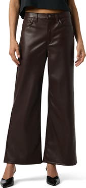 Joe's High Waist Ankle Wide Leg Faux Leather Jeans