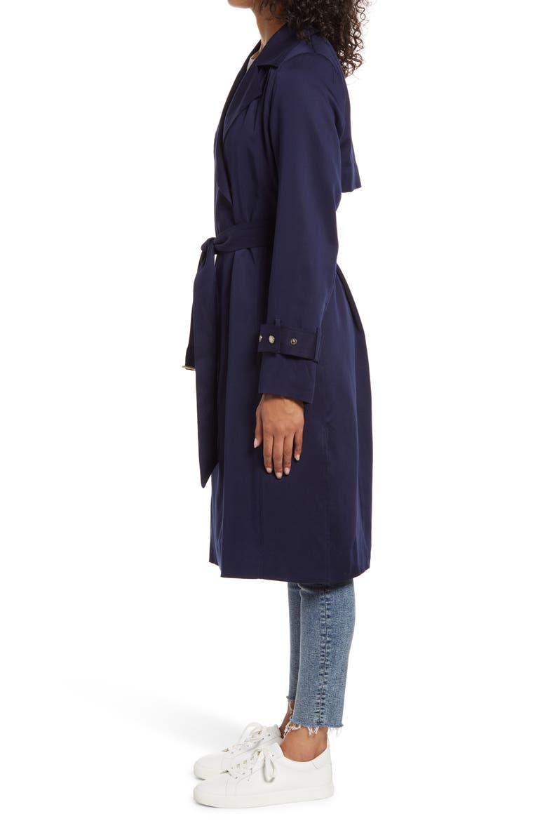 Belted Trench Coat, Alternate, color, NAVY