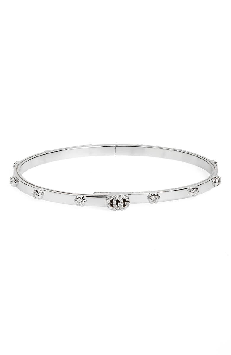 Gucci GG Running Diamond Bangle, Main, color, 