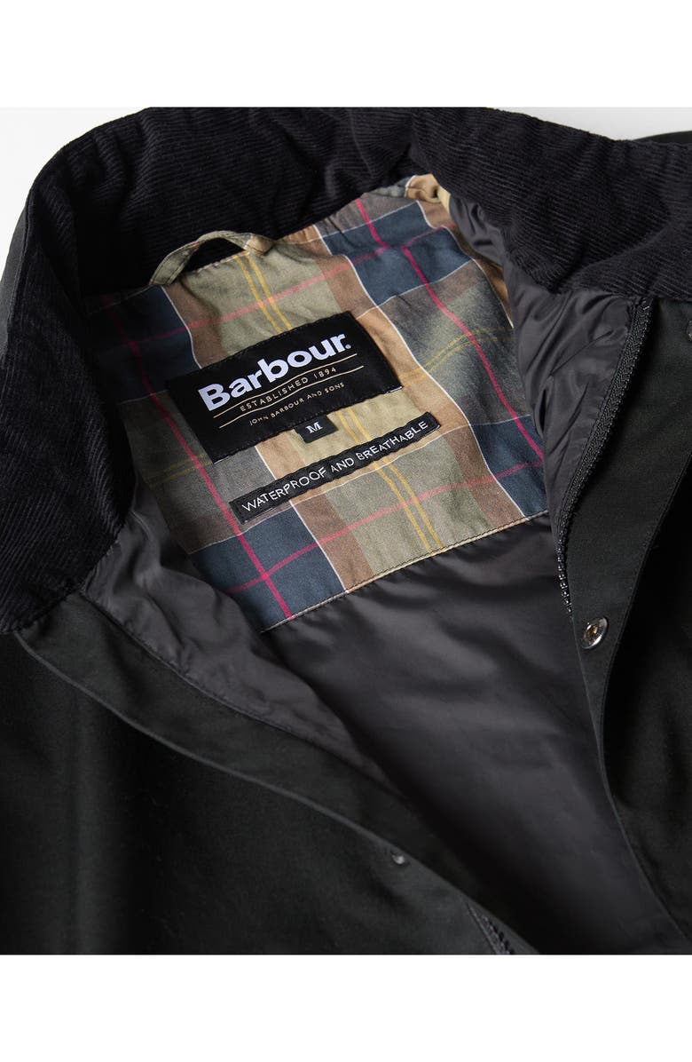 Barbour Chelsea Waterproof Twill Jacket, Alternate, color, Black