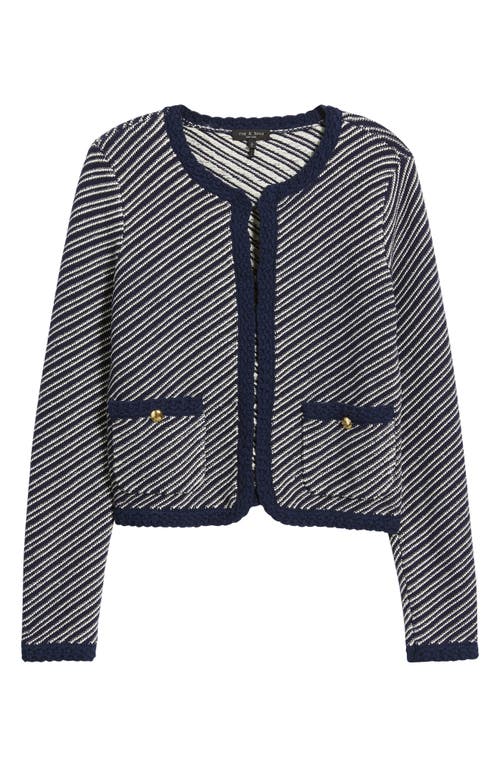 Rag & Bone Claire Braided Trim Cardigan In Black