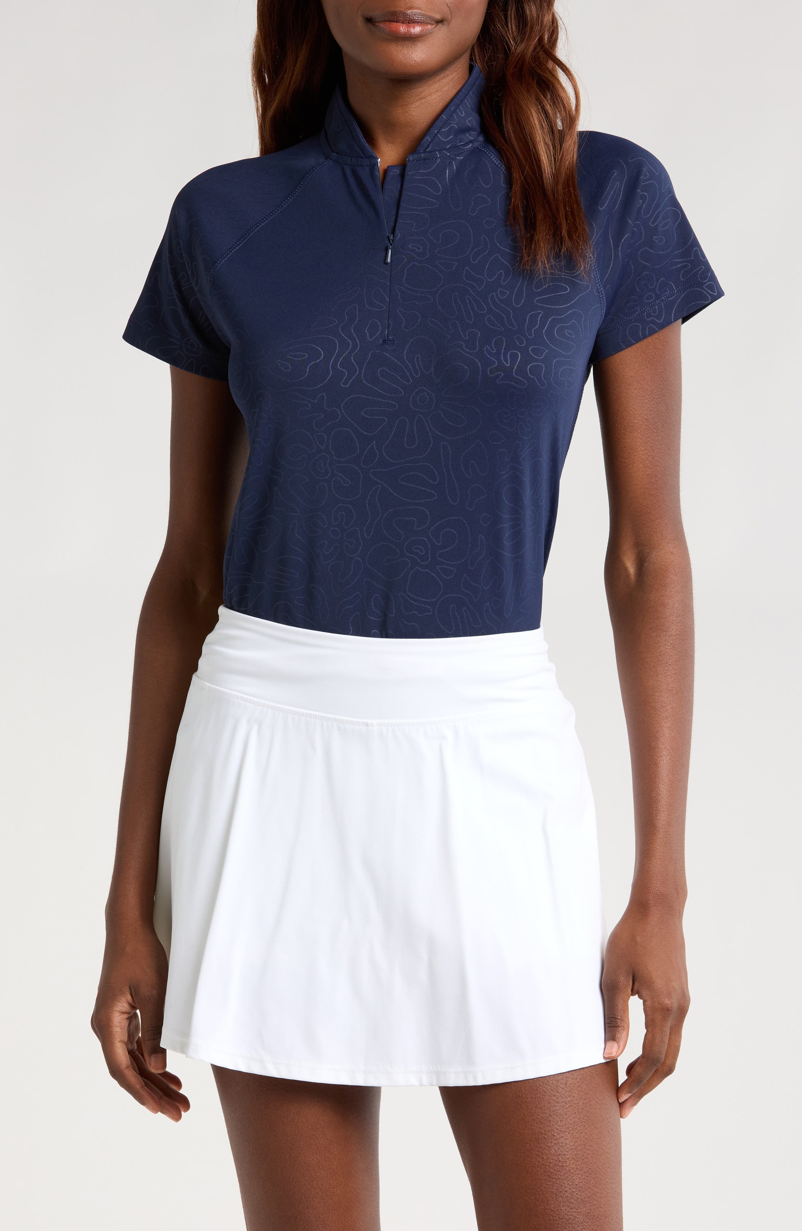 Swannies Laura Abstract Print Half Zip Polo