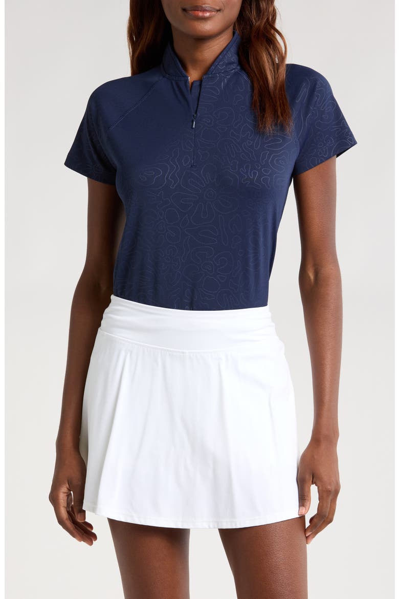 Laura Abstract Print Half Zip Polo, Main, color, MIDNIGHT-NAVY