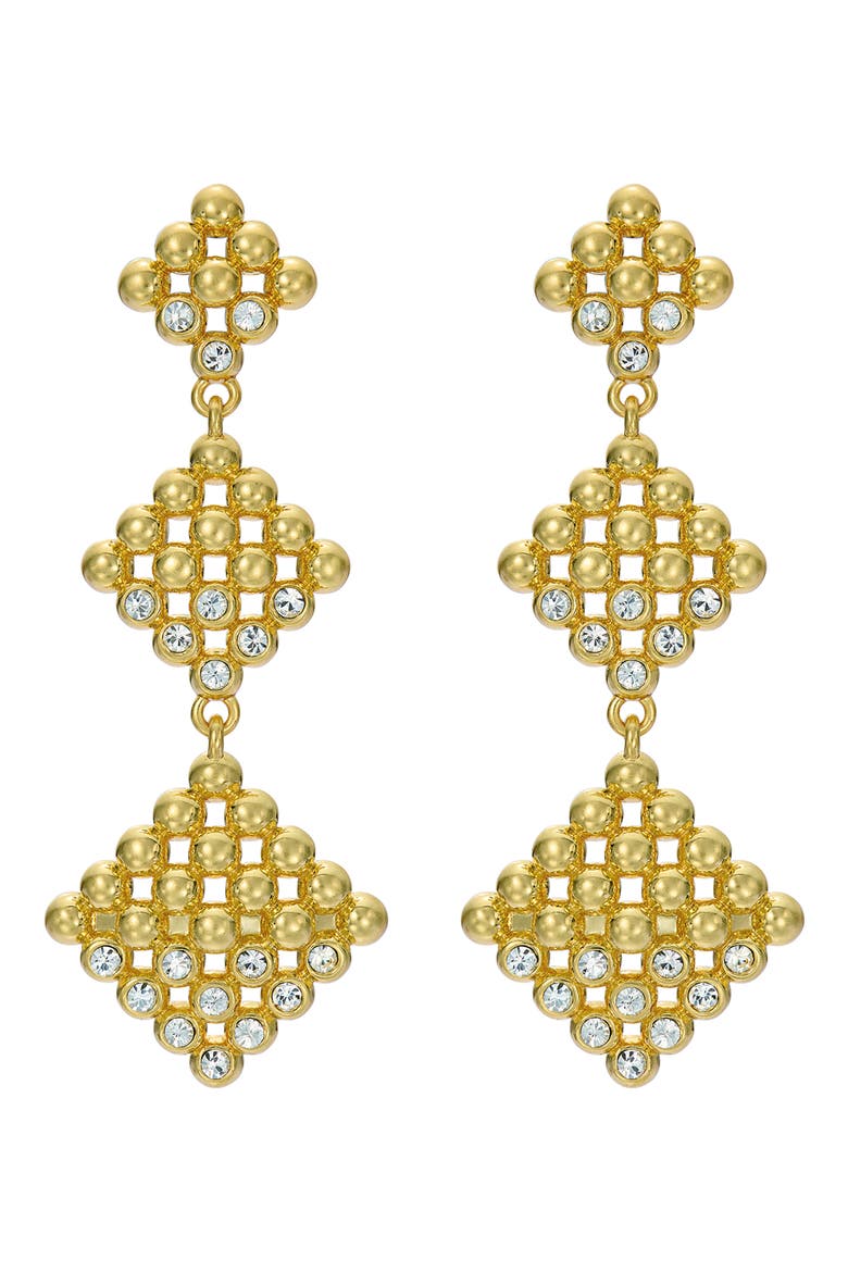 Boa Crystal Bobble Diamond Drop Earrings, Main, color, GOLD TONE / CLEAR CRYSTAL