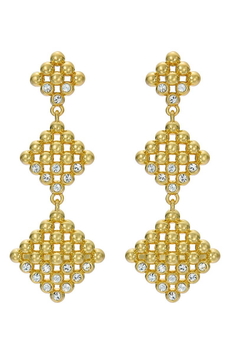 Ted Baker Boa Crystal Bobble Diamond Drop Earrings, Main, color, Gold Tone / Clear Crystal