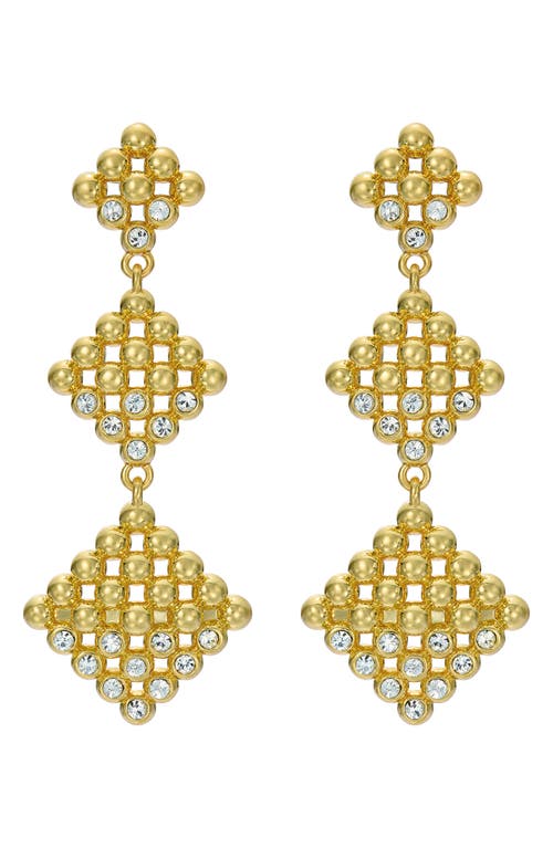 Ted Baker Boa Crystal Bobble Diamond Drop Earrings In Gold