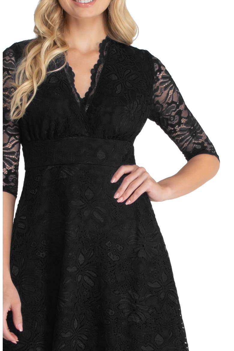 Mademoiselle A-Line Lace Cocktail Dress, Alternate, color, ONYX